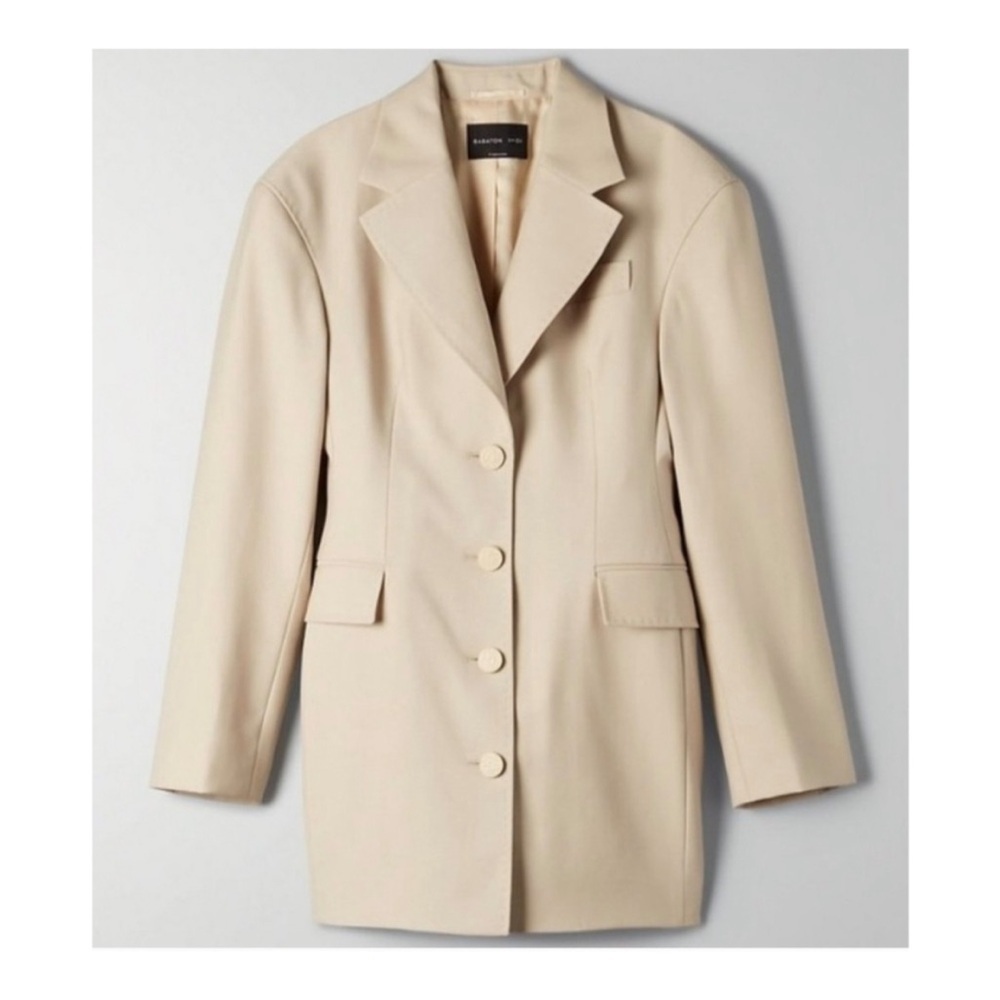NWT Babaton 1-01 Cream Tailored Blazer Women’s Structured Career Jacket Aritzia - Picture 13 of 13